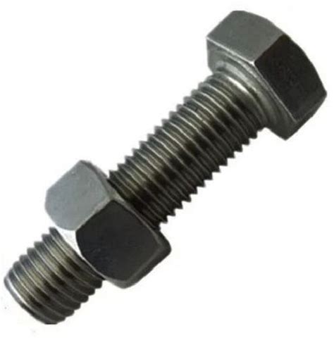 Silver Inch Long Hexagonal Galvanized Mild Steel Bolt Nut At Best