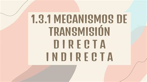 Mecanismos De Transmisi N Directa E Indirecta Karen Sofia Cruz Udocz