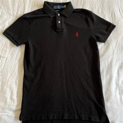 Ralph Lauren Men S Black And Red Polo Shirts Depop