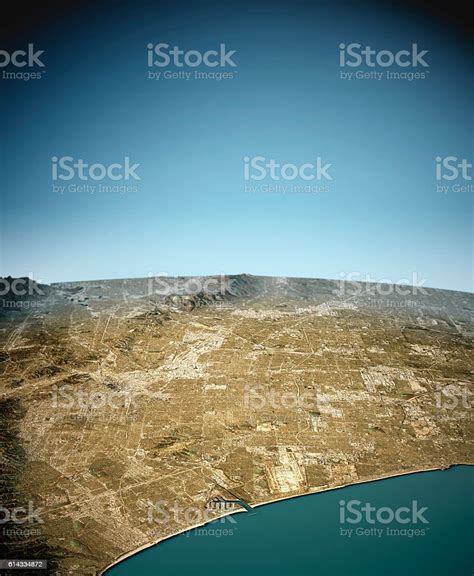 Los Angeles 3d View Westeast Natural Color Stock Photo Download Image