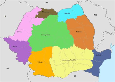 Romania Regions Map Mapsofnet