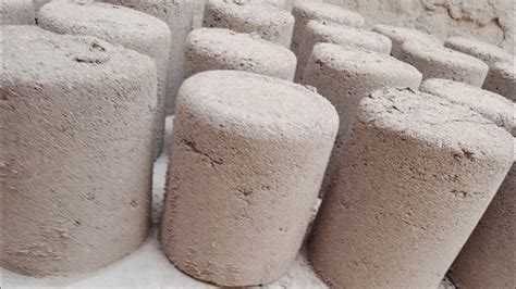 Semi Gritty Sand Cement Cylinder Crumble In Water Dry Satisfying