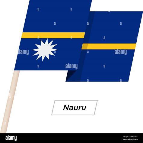 Nauru Ribbon Waving Flag Isolated On White Vector Illustration Stock