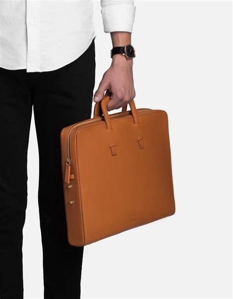 Slim Briefcase Vintage Cognac Men S Leather Bags Miansai