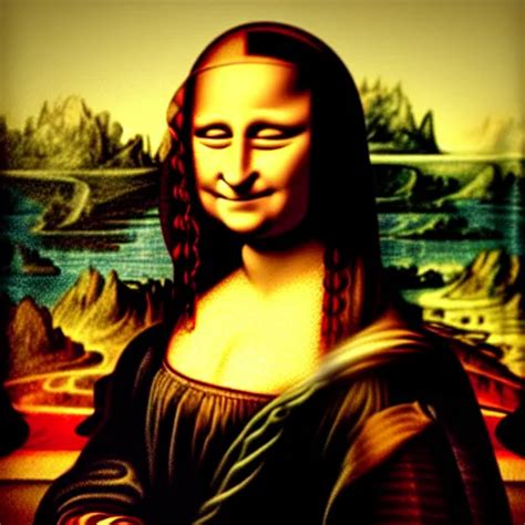 A Portrait Of Mona Lisa Holding A Giant Join In Real Stable Diffusion