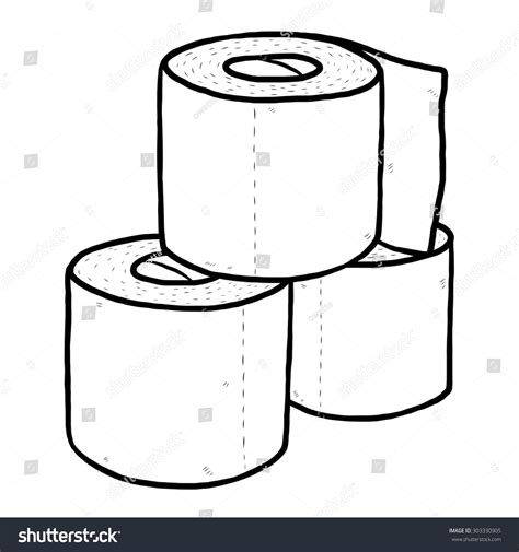 Three Roll Tissue Paper Cartoon Vector เวกเตอร์สต็อก ปลอดค่าลิขสิทธิ์ 303330905