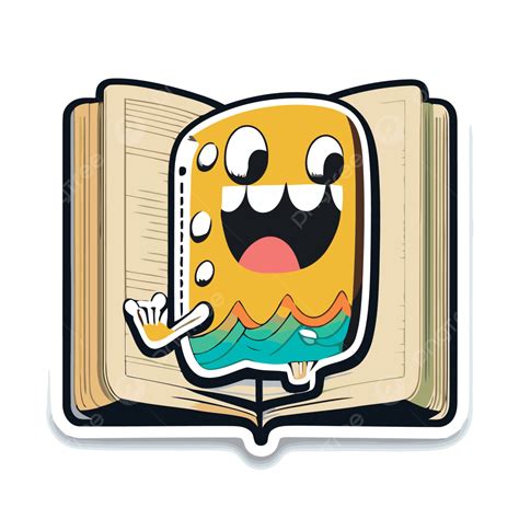 An Open Book With A Monster Sticker On It Clipart Vector Book Clipart Monster Clipart Sticker