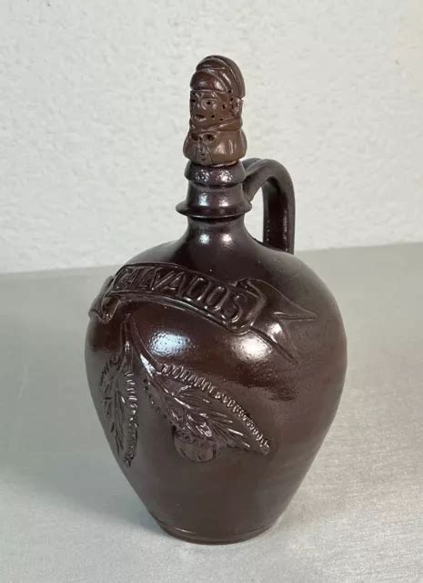 Ancien Xx Me Joli Pichet Carafe Calvados En C Ramique Eur