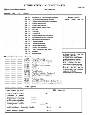 Fillable Online Utica Construction Management Major Utica College