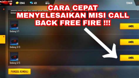 Cara Menyelesaikan Misi Call Back Ff Garena Free Fire Youtube