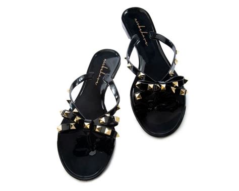 LILIANA Jelli 40 Stud Bow Tie Sandals JELLI 40 BKPU Shiekh