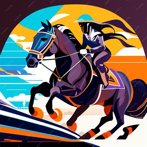 Premium Vector | Horse and car racing vector illustration