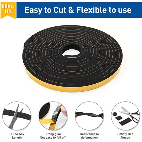 Neoprene Self Adhesive Backed Foam Sponge Strip Roll Sheet Tape Sticky