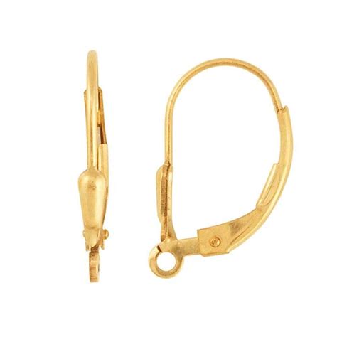 14 20 Yellow Gold Filled Teardrop Lever Back Ear Wire With Open Ring