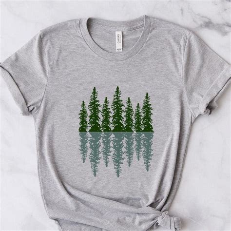 Forest Reflections Shirt Tree Shirt Tree Graphic Tee Nature Etsy