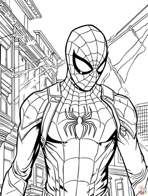 Spiderman drawing coloring page – Artofit