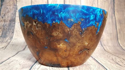 Woodturning Ocean Blue Epoxy Bowl Youtube