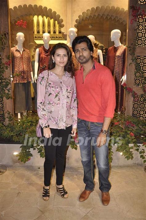 Nikhil Dwivedi with wife Gauri at Anita Dongre's Grass Root Store ...