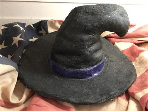 Vintage Witch Hat Paper Mache Purple Paint, Vintage Witch, Witch Hat, Paper Mache, Vintage Paper ...