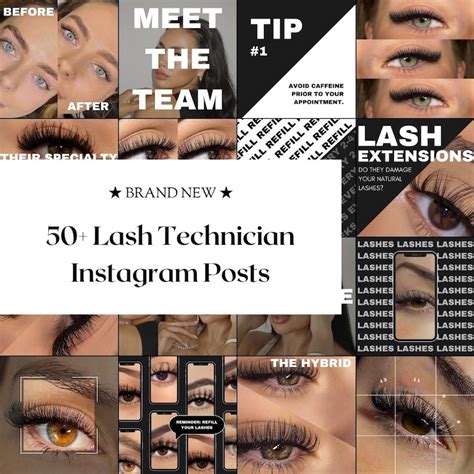 New Lash Tech Instagram Post Templates Lash Artists Social Media