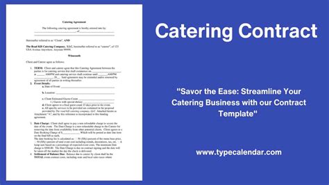 Free Printable Catering Contract Templates [word Pdf] Simple