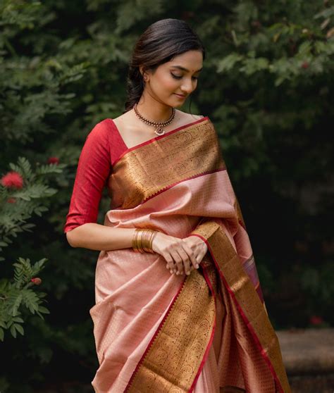 Buy Buy Pink Handwoven Kanjivaram Silk Saree T