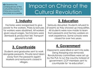 The Cultural Revolution Key Features Consequences Ppt