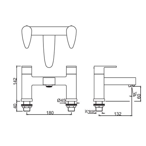 Vignette Prime Two Lever H Type Bath Tub Filler Jaquar Global