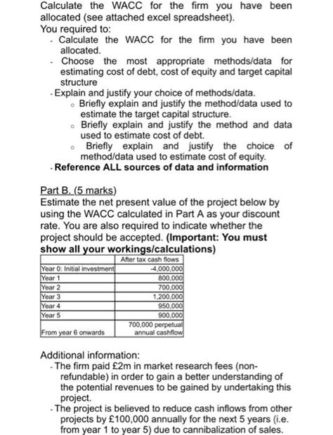 Calculate The Wacc For The Firm You Have Been Chegg