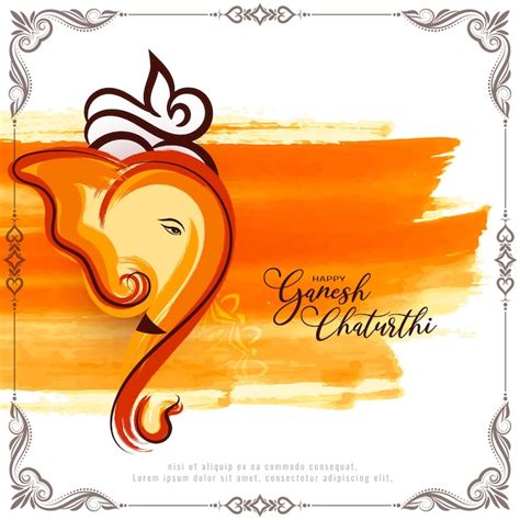 Beau Vecteur De Carte De Festival Religieux Hindou Happy Ganesh