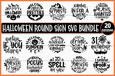 Halloween Round Sign SVG Bundle Graphic By Akazaddesign Creative Fabrica