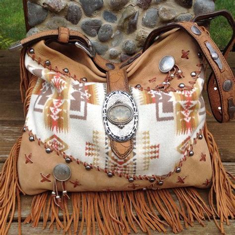 SouthWestern NuBuck Leather Hide Fringed Shoulder Handbag Using