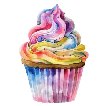 Cupcake With Cream Watercolor Ice Cream Watercolor Temptation Sweet