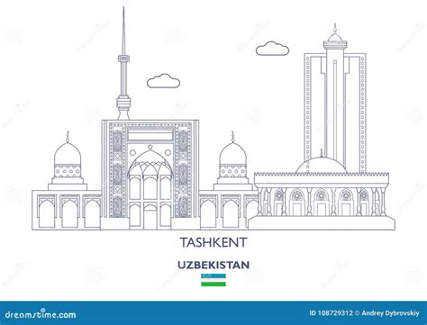 Tashkent City Skyline, Uzbekistan Stock Vector - Illustration of ...