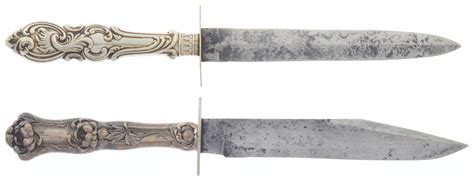 Two Silver Handled Sheffield Bowie Knives Rock Island Auction