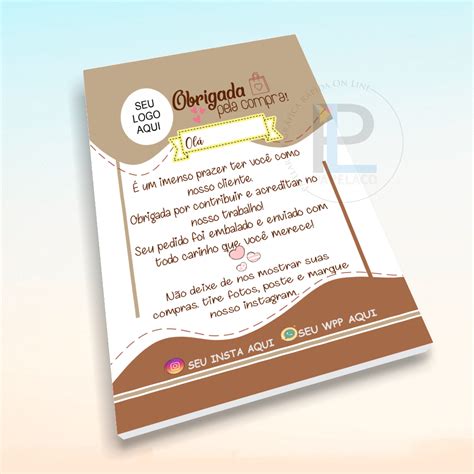 Bloco De Agradecimento Nude X Cm Fls Papel Comum Personalizado Seu Logo Ou