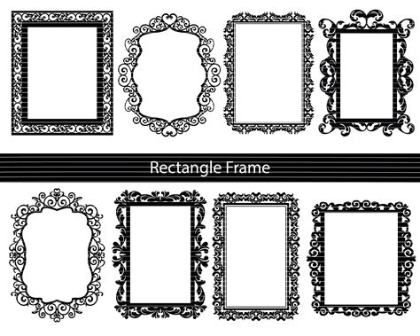 Decorative Rectangle Frame Svg Square Frame Frame Svg Etsy