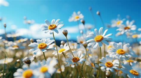 Premium AI Image Daisies In A Field Of White Flowers