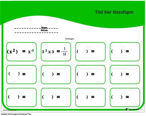 Arbeitsblatt Zum Finden Des Fehlenden Exponenten