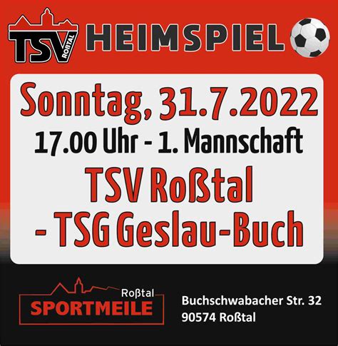 Heimspiel Fu Ball Tsv Vs Tsg Geslau Buch Turnsportverein