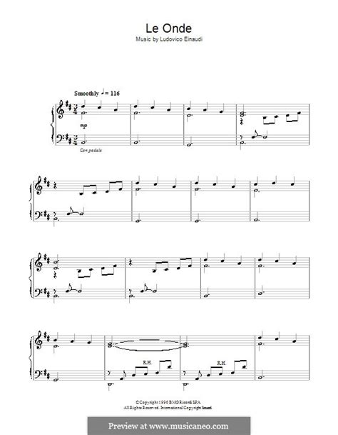 Le Onde By L Einaudi Sheet Music On Musicaneo