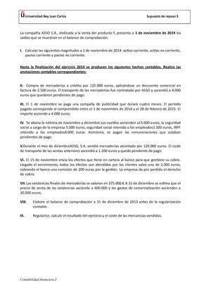 Supuesto Modelo Examen Contabilidad Resuelto Contabilidad