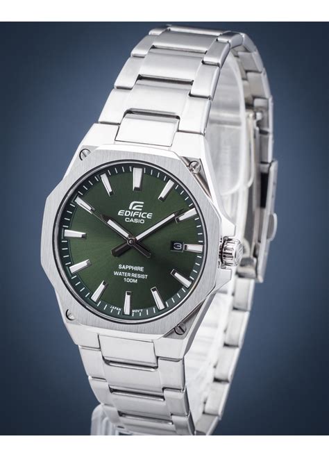 Ceas Barbatesc Edifice Casio Inox Argintiu Verde Emag Ro