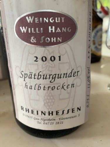 Weingut Hang Sp Tburgunder Halbtrocken Vivino Us