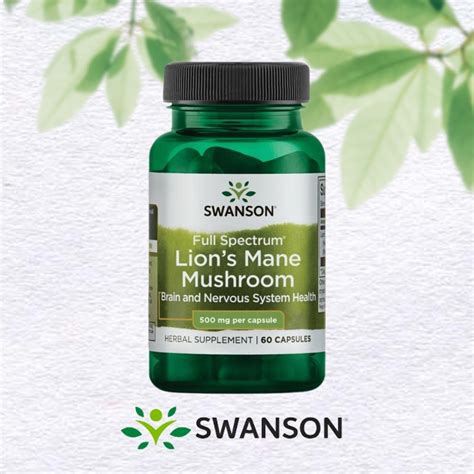 Swanson Lion’s Mane Mushroom 500mg 60 Capsules Best By 1 2026 Shopee Philippines