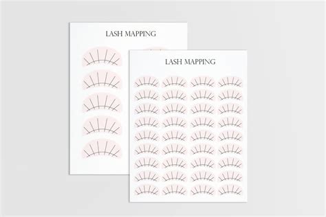 Lash Map Sheets Printable Lash Mapping Sheets Eyelash Etsy