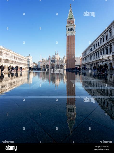 Flooded St Mark's Square in Venice, Italy, Europe Stock Photo - Alamy