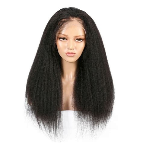 Virgin Brazilian Hair Kinky Straight Lace Front Wigs Lfwbks