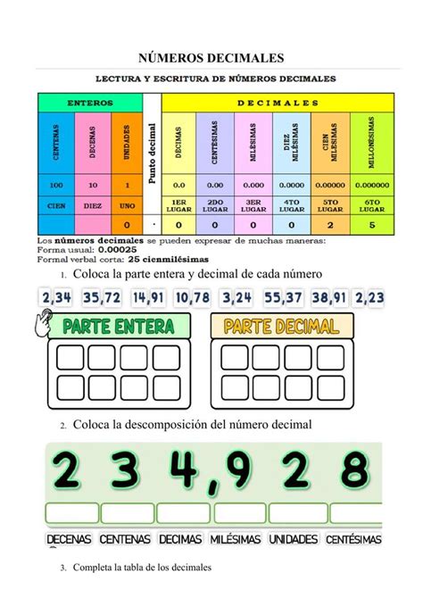 Números decimales online exercise for Séptimo Numeros decimales