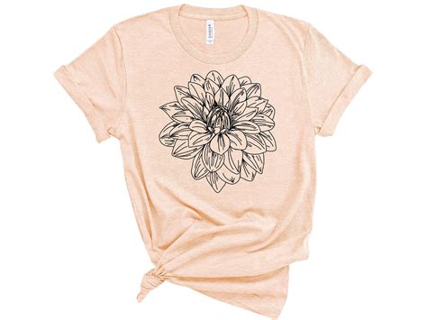 Dahlia Flower Unisex T Shirt Flower Tee Bridesmaid Gift Floral T Shirt